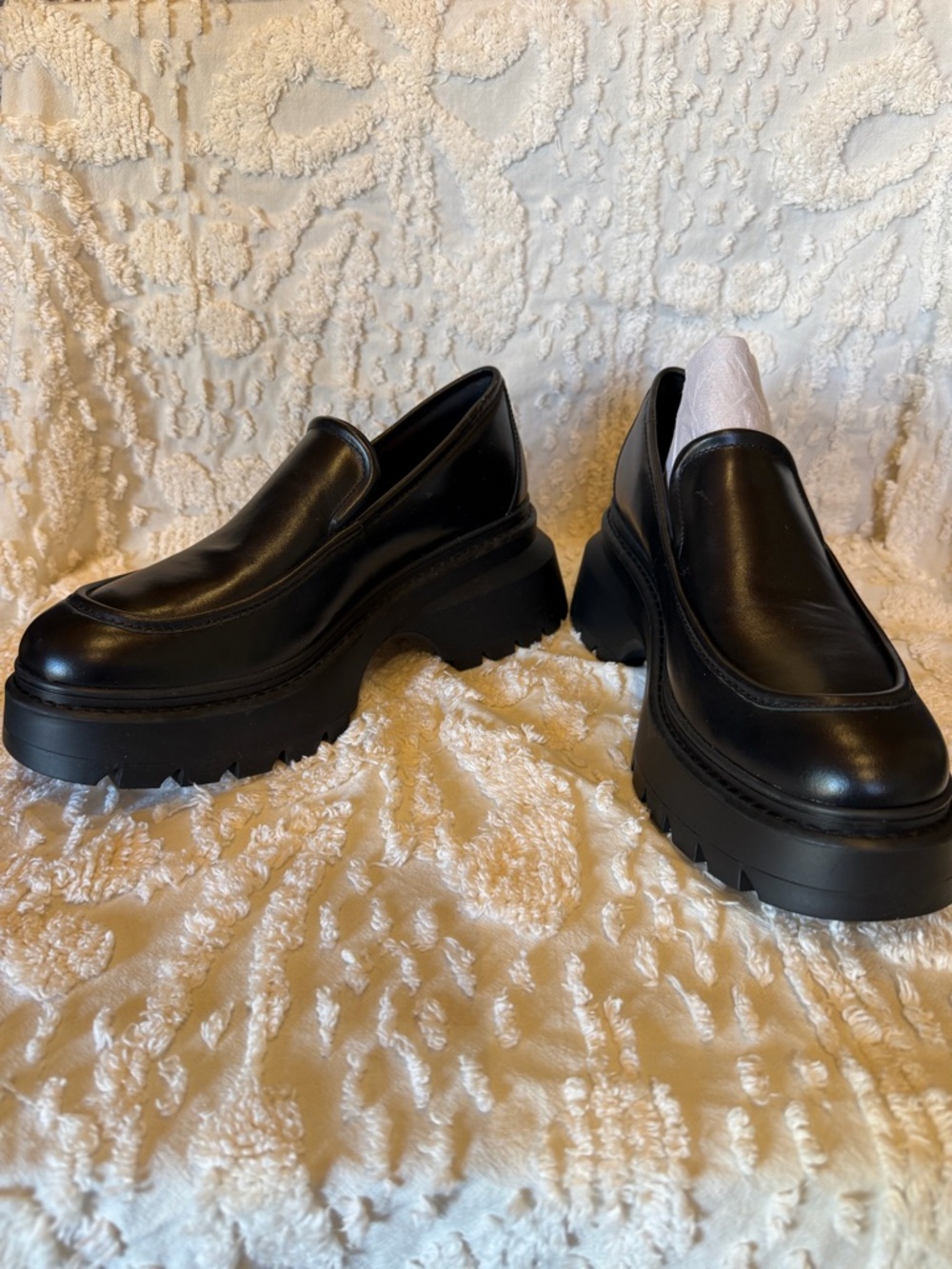 Michael Kors Black Leather Platform Loafers #604 - Picture 4 of 5